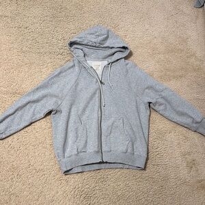 American Eagle Outfitters Light Gray Zip-Up Hoodie